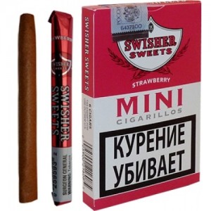 Сигариллы Swisher Sweets Strawberry Mini Cigarillos (6 шт.)