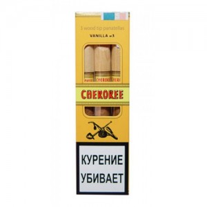 Сигариллы Cherokee Wood Tip Vanilla №3 пачка 3 шт.