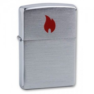 Зажигалка Zippo 200 Red Flame Brushed Chrome